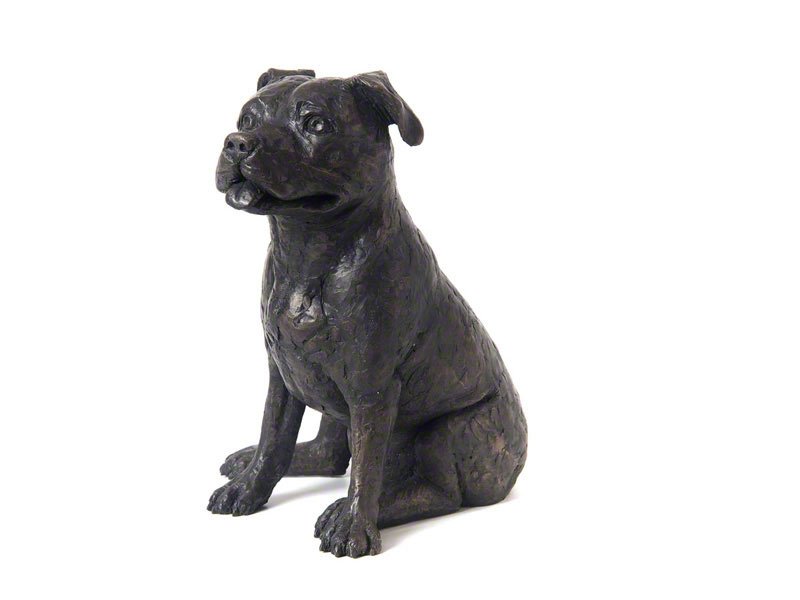 1_PETRIBUTES_CASDO-STA-BRZ.jpg Beautiful figurine Staffordshire Bull Terrier dog urns for pet Staffie dog ashes. Can be personalised.