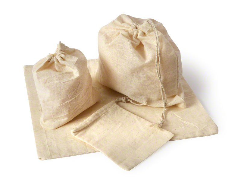 Natural calico bags. for ashes. Pet Urns.