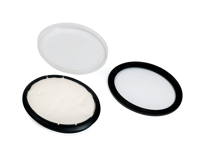 PETRIBUTES_A_LASTING_IMPRESSION_IN_PARTS A Lasting Impression pawprint imprint set 3D 3-dimensional paw print keepsake in personalisable photo display case. Soft, non-toxic air-dry impression material. Keepsake photo memorial for pets.